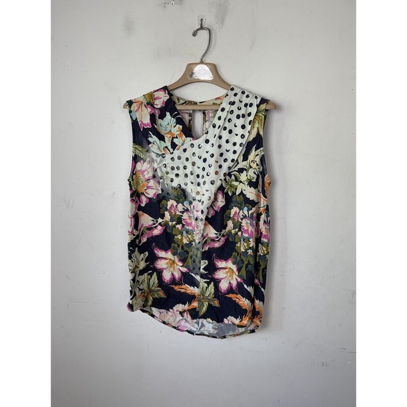 Soft Surroundings Women Shirt Small Floral Tropical Resort Beach Vacation Travel - Picture 2 of 8